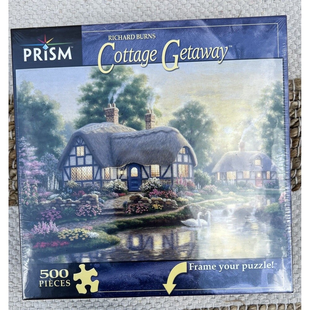 Prism Jigsaw Puzzle Cottage Getaway Richard Burns 500 Pieces 19"X13" Sealed USA
